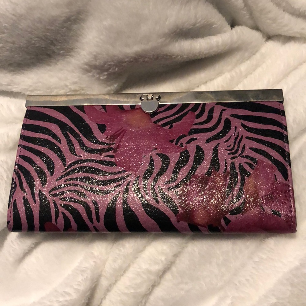 Pink patterned wallet
